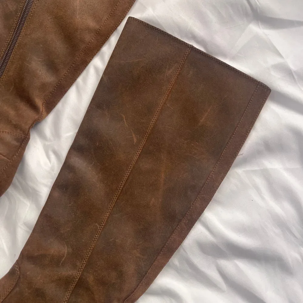 Vintage Donald Pliner Brushed Suede Knee High Riding‎ Boots